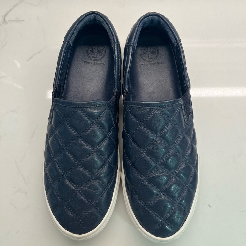 TORY BURCH navy slip on sneaker